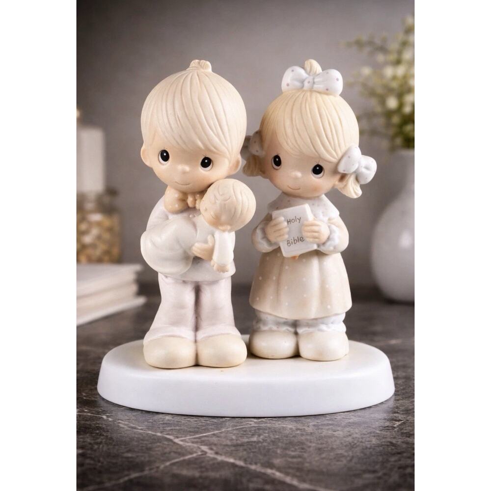 Vintage 1980 Precious Moments Jonathan & David Sculpture Rejoicing W/You E-4724
